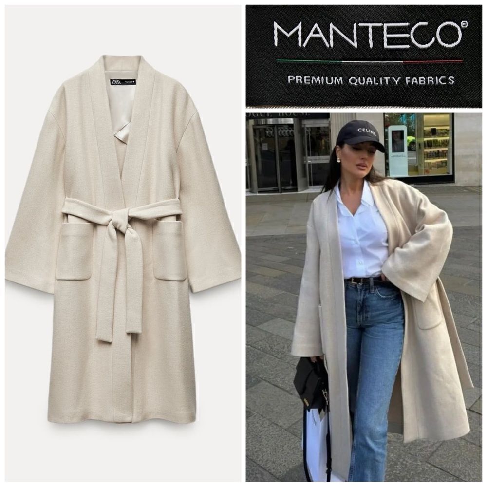 ZARA MINIMALIST COAT WITH MANTECO WOOL ZW COLLECTION - Picture 3 of 15